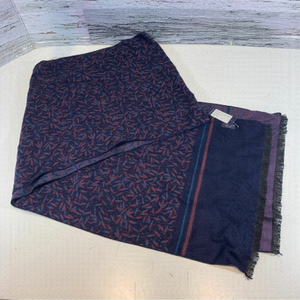 Steel & Jelly Blue and Burgundy Printed soft Scarf Unisex